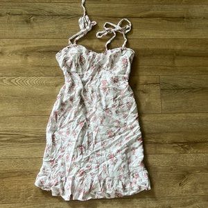 White XS Hollister dress with pink flower print